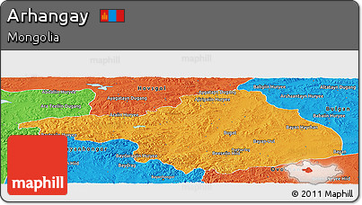 Political Panoramic Map of Arhangay