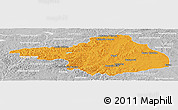 Political Panoramic Map of Arhangay, lighten, desaturated