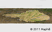 Satellite Panoramic Map of Arhangay, darken
