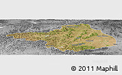 Satellite Panoramic Map of Arhangay, desaturated