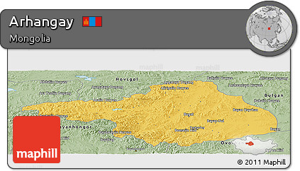 Savanna Style Panoramic Map of Arhangay