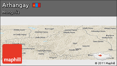 Shaded Relief Panoramic Map of Arhangay