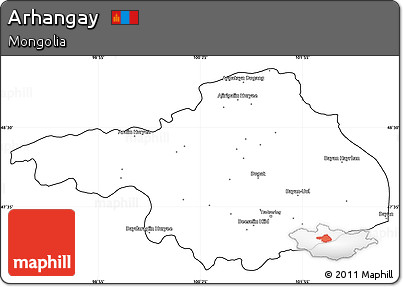 Blank Simple Map of Arhangay, cropped outside