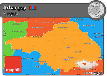 Political Simple Map of Arhangay