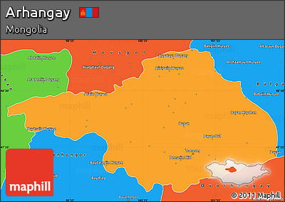 Political Simple Map of Arhangay