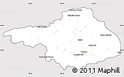 Silver Style Simple Map of Arhangay, cropped outside