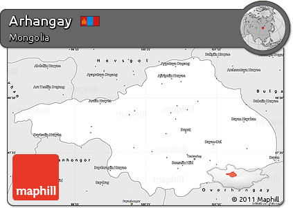 Silver Style Simple Map of Arhangay