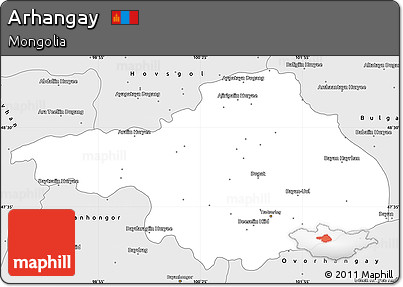 Silver Style Simple Map of Arhangay