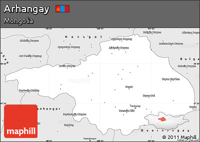 Silver Style Simple Map of Arhangay