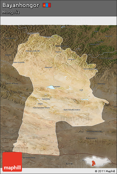 Satellite 3D Map of Bayanhongor, darken