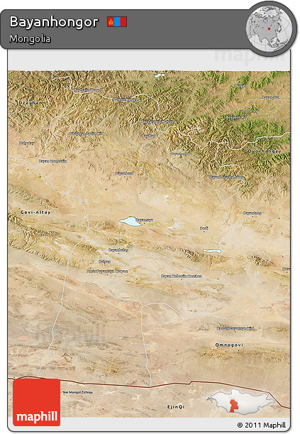 Satellite 3D Map of Bayanhongor