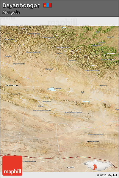 Satellite 3D Map of Bayanhongor