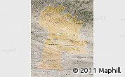 Satellite 3D Map of Bayanhongor, semi-desaturated