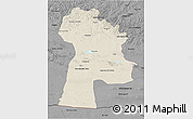 Shaded Relief 3D Map of Bayanhongor, darken, desaturated