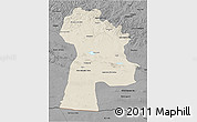 Shaded Relief 3D Map of Bayanhongor, darken, desaturated