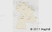 Shaded Relief 3D Map of Bayanhongor, lighten, semi-desaturated