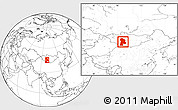 Blank Location Map of Bayanhongor, within the entire country
