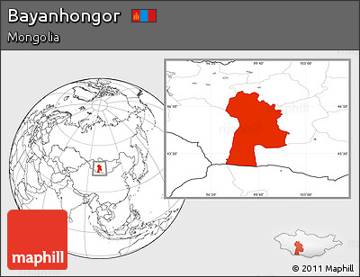 Blank Location Map of Bayanhongor