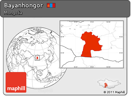 Blank Location Map of Bayanhongor