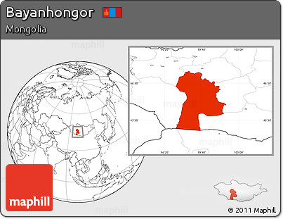 Blank Location Map of Bayanhongor