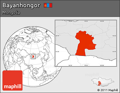 Blank Location Map of Bayanhongor, highlighted country