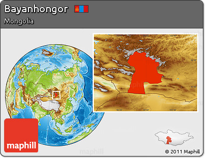 Physical Location Map of Bayanhongor