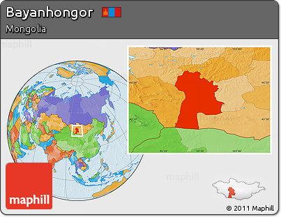 Political Location Map of Bayanhongor