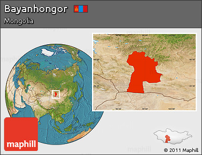 Satellite Location Map of Bayanhongor
