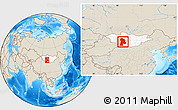 Shaded Relief Location Map of Bayanhongor, highlighted country, within the entire country