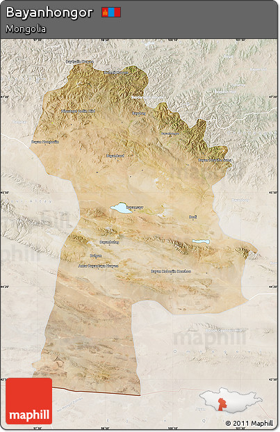 Satellite Map of Bayanhongor, lighten