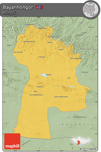 Savanna Style Map of Bayanhongor