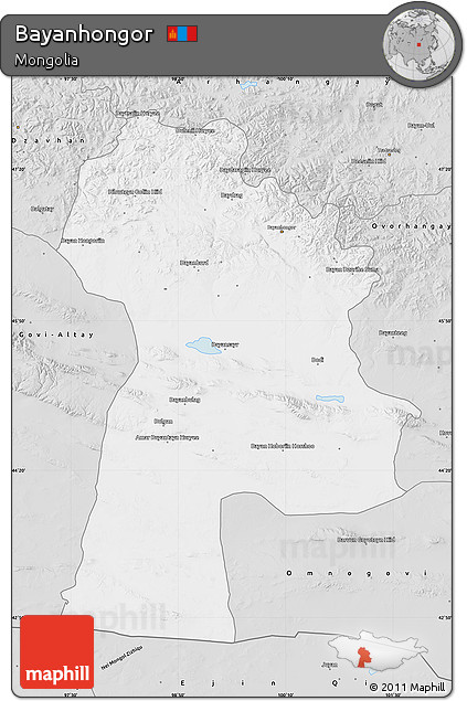Silver Style Map of Bayanhongor