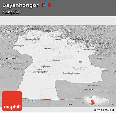 Gray Panoramic Map of Bayanhongor