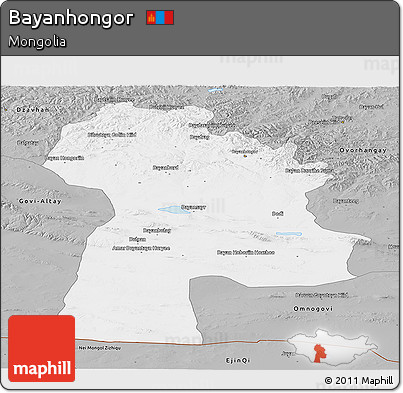 Gray Panoramic Map of Bayanhongor