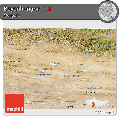 Satellite Panoramic Map of Bayanhongor