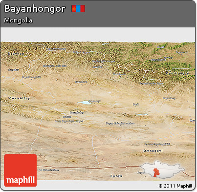 Satellite Panoramic Map of Bayanhongor