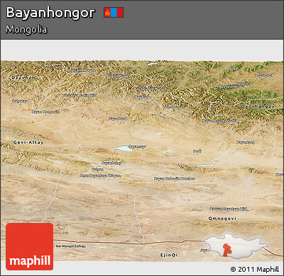 Satellite Panoramic Map of Bayanhongor