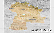 Satellite Panoramic Map of Bayanhongor, lighten, desaturated