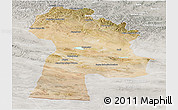Satellite Panoramic Map of Bayanhongor, lighten, semi-desaturated