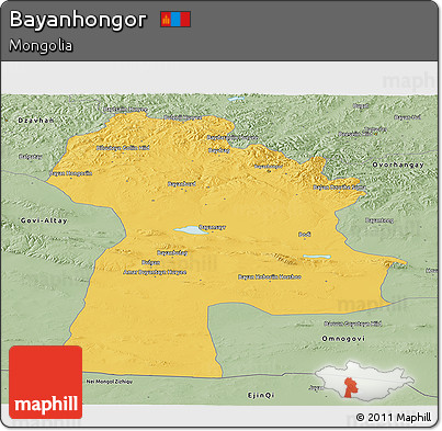 Savanna Style Panoramic Map of Bayanhongor