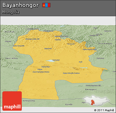 Savanna Style Panoramic Map of Bayanhongor
