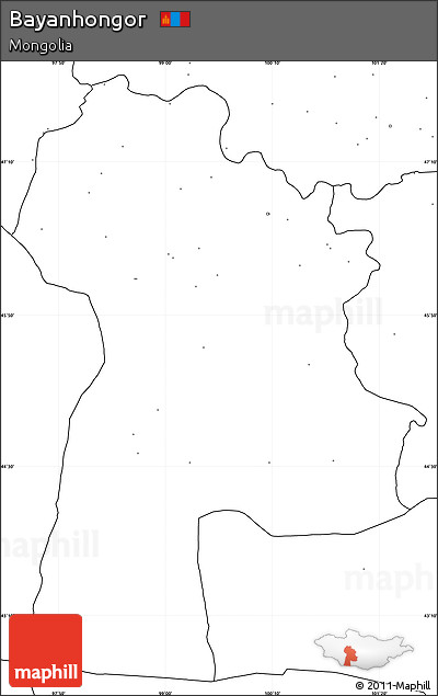 Blank Simple Map of Bayanhongor, no labels