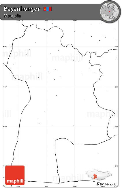 Blank Simple Map of Bayanhongor, no labels