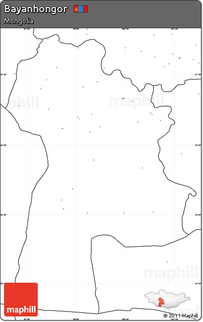 Blank Simple Map of Bayanhongor, no labels