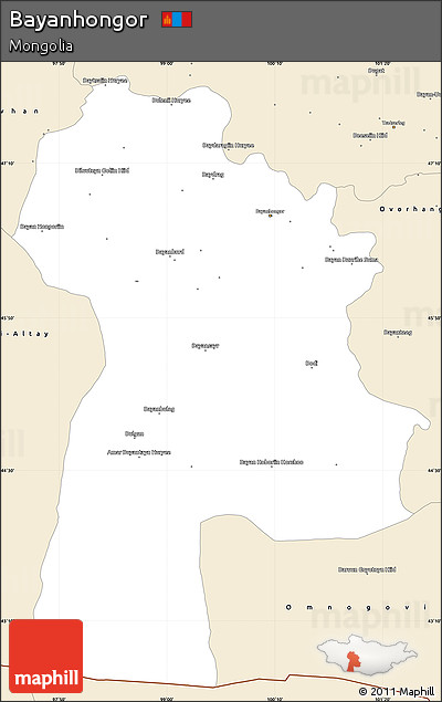 Classic Style Simple Map of Bayanhongor