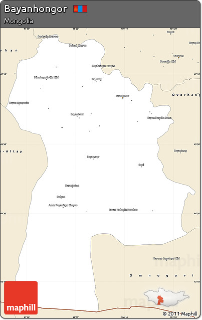 Classic Style Simple Map of Bayanhongor