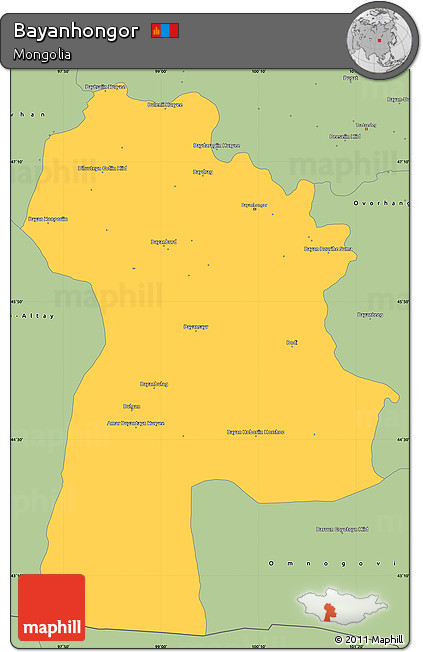 Savanna Style Simple Map of Bayanhongor