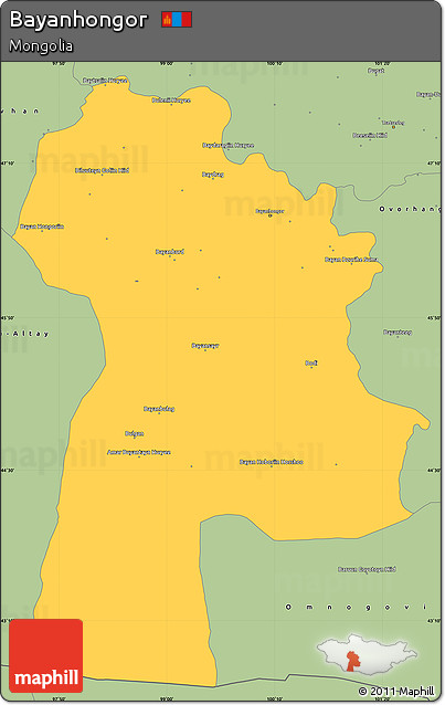 Savanna Style Simple Map of Bayanhongor
