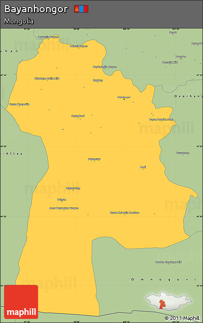 Savanna Style Simple Map of Bayanhongor