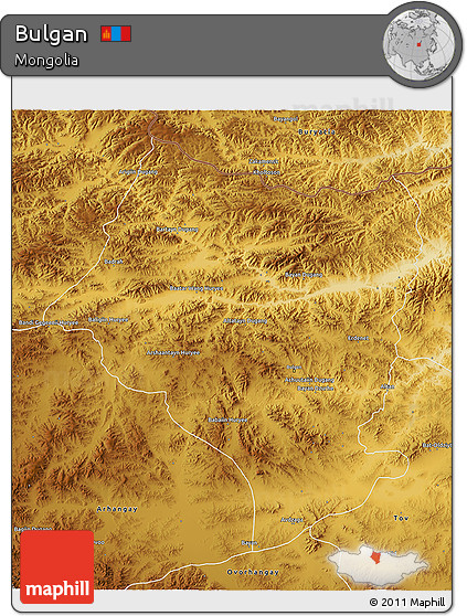 Physical 3D Map of Bulgan